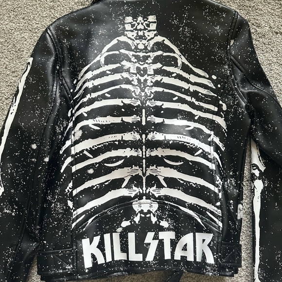 Killstar faux leather jacket skeleton - Picture 5 of 8